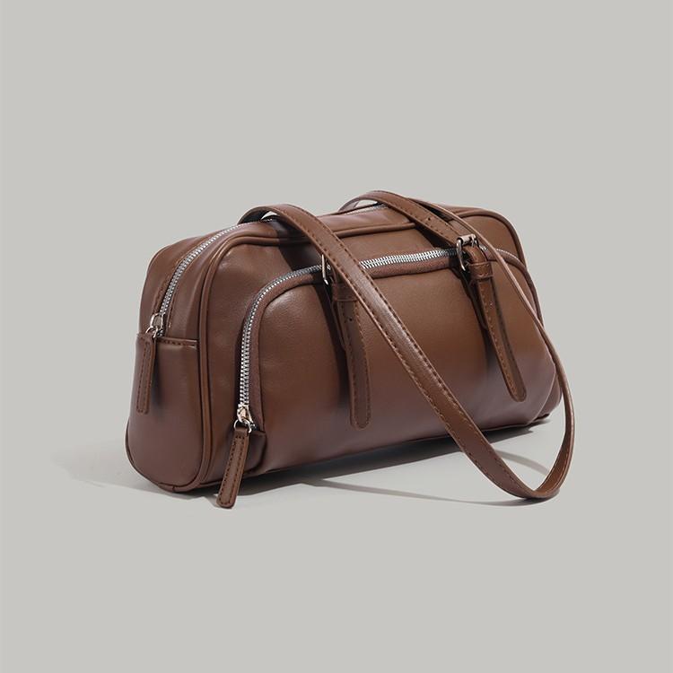 2025 New Vintage Handbag: Commuting Bowling Bag, French Baguette Boston Bag, High-end Shoulder Underarm Bag