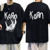 Summer Men Summer Polyester T-Shirt Fashion Top Tees Male Casual Short Sleeve Clothing Korn Music Streetwear Rock Band Unisex