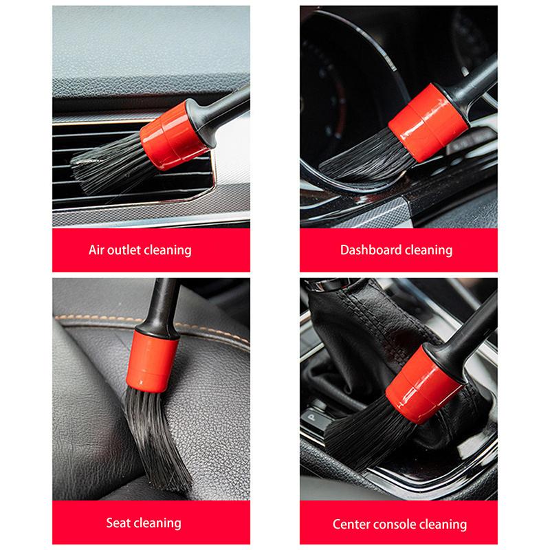 5Pcs Car Detail Brush Car Brush Soft Bristle Wheel Interior Cleaning Brush Car Fine Washing Beauty Tools