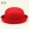 Round Basin Hat Jk Uniform Versatile Bowler Hat Imitation Cashmere Hat Woolen Flanged Hat Tide