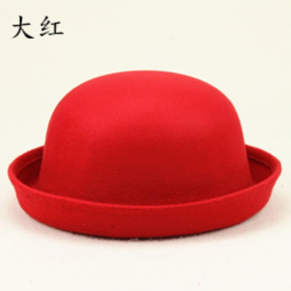 Round Basin Hat Jk Uniform Versatile Bowler Hat Imitation Cashmere Hat Woolen Flanged Hat Tide