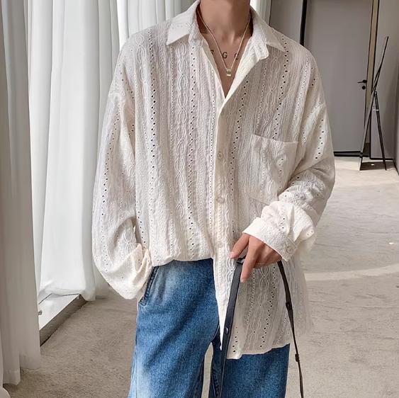 Spring Men's Fashionable Casual Long Sleeved Shirt