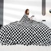 Schachbrett-Kuscheldecken Weiche Leichte Decke für Sofa Couch Bett Schlichtheit Warm und Gemütlich Karomusterdecke für Alle Jahreszeiten