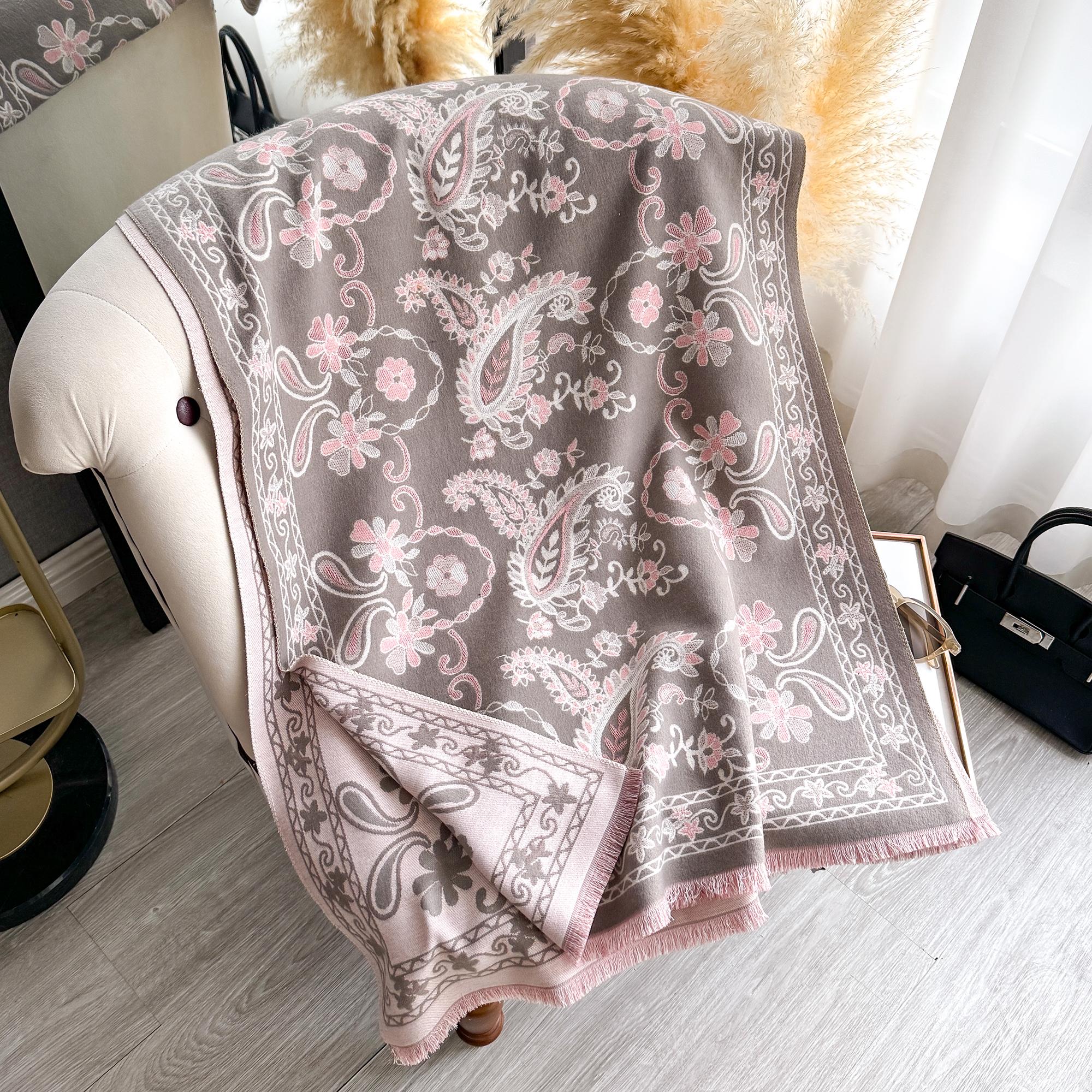 

Women S Faux Cashmere Shawl Wrap Jacquard Scarf Warm Neck Care Blanket Style Fashion Accessory For Autumn Winter