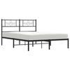 VidaXL Cadre de lit métal avec tête de lit noir 140x190 cm 355267