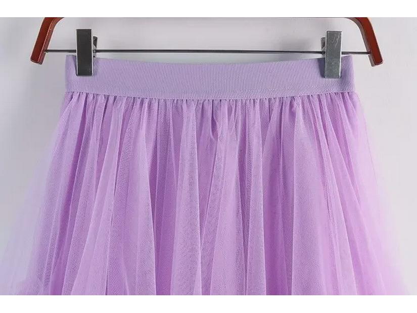 Women's 2024 Summer High-Waist Mesh A-Line Ruffled Skirt - Irregular Mid-Length Niche Style