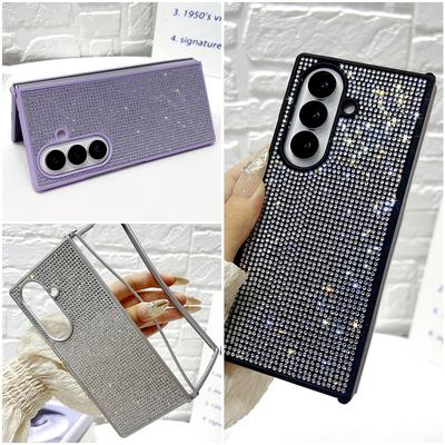 Luksusowe Brokatowe Gwieździste Etui z Cyrkoniami na Telefon Samsung Galaxy Z Fold 7 6 5 4 3 Wstrząsoodporne Ochrona Obiektywu Tylna Pokrywa Samsung Fold7