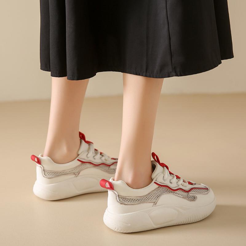 Women's Fashion Mesh Sneakers 2024 Summer New Thick Soled Anti-Slip Wear-resisting Casual Soft Bottom Sports Trendy Shoes