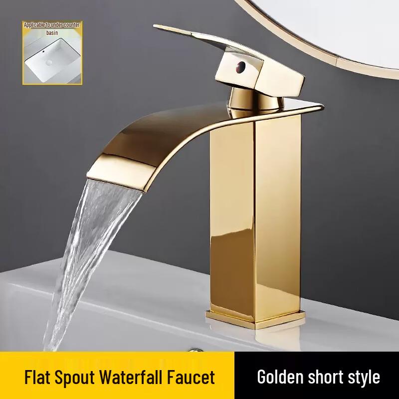Titanium Flat Spout Countertop Basin Faucet