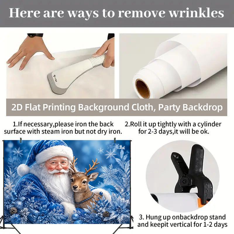 1Pcs Santa Reindeer Smiling Face Christmas Decoration Background Xmas Backdrop Decorations For Photo Studio Photo Booth Party