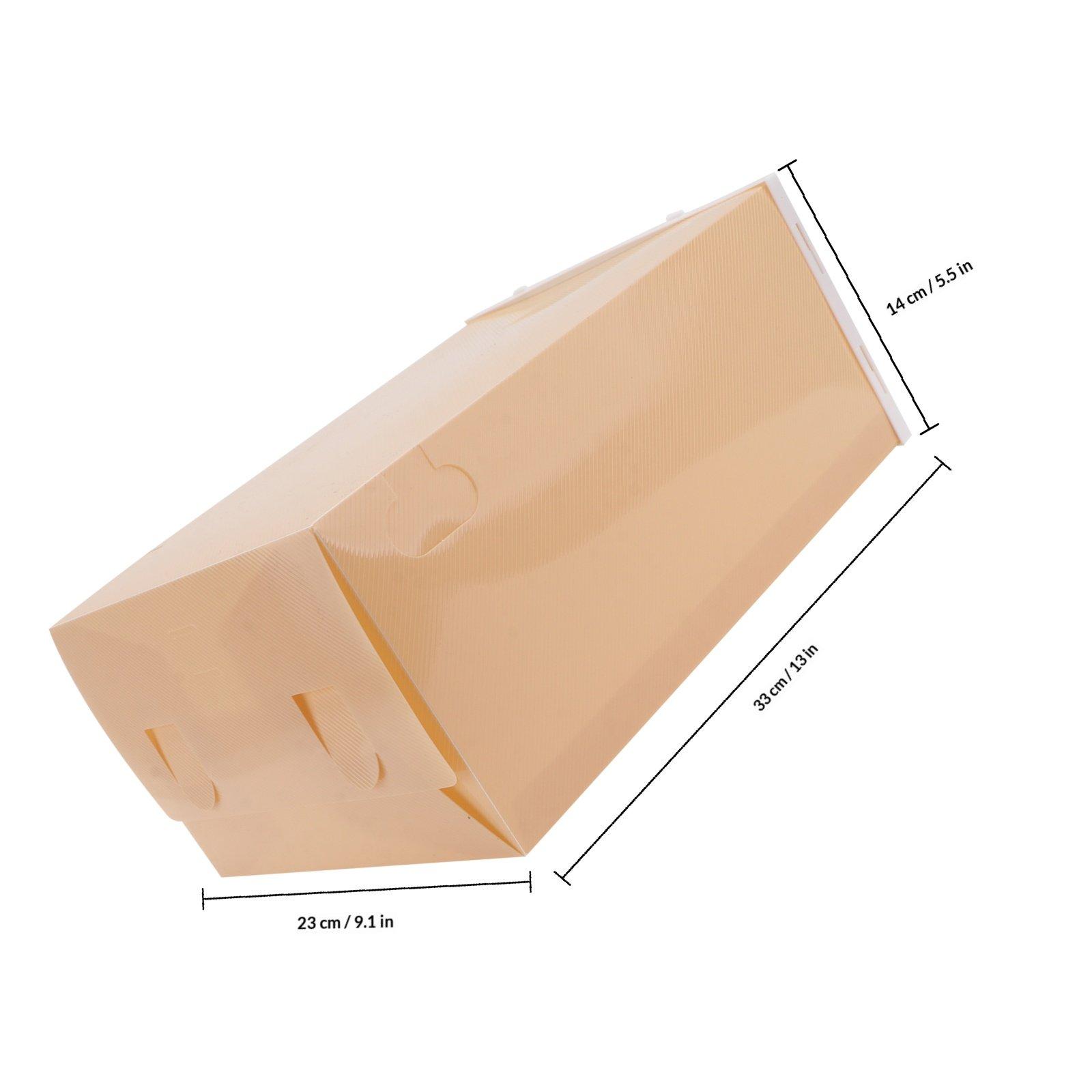 

2Pcs Transparent Shoe Storage Box Heavy Duty Plastic Footwear Case with Clear View Drawer Type for Neatly Arrange Men s Shoes At жёлтый