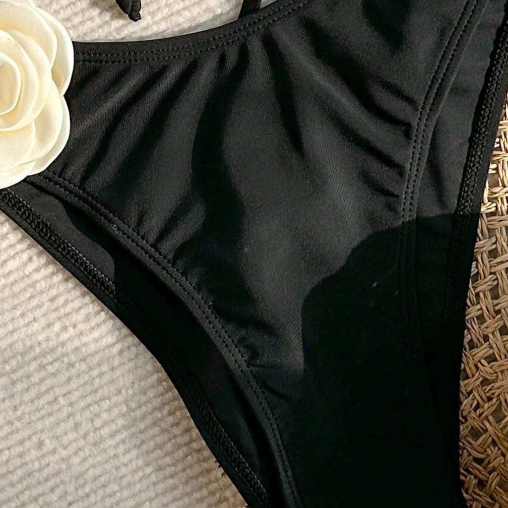 Europäischer und Amerikanischer Neuer Bikini-Badeanzug Mit Kordelzug-Trägern Und Sexy High-Waist-Slip Damen-Bikini
