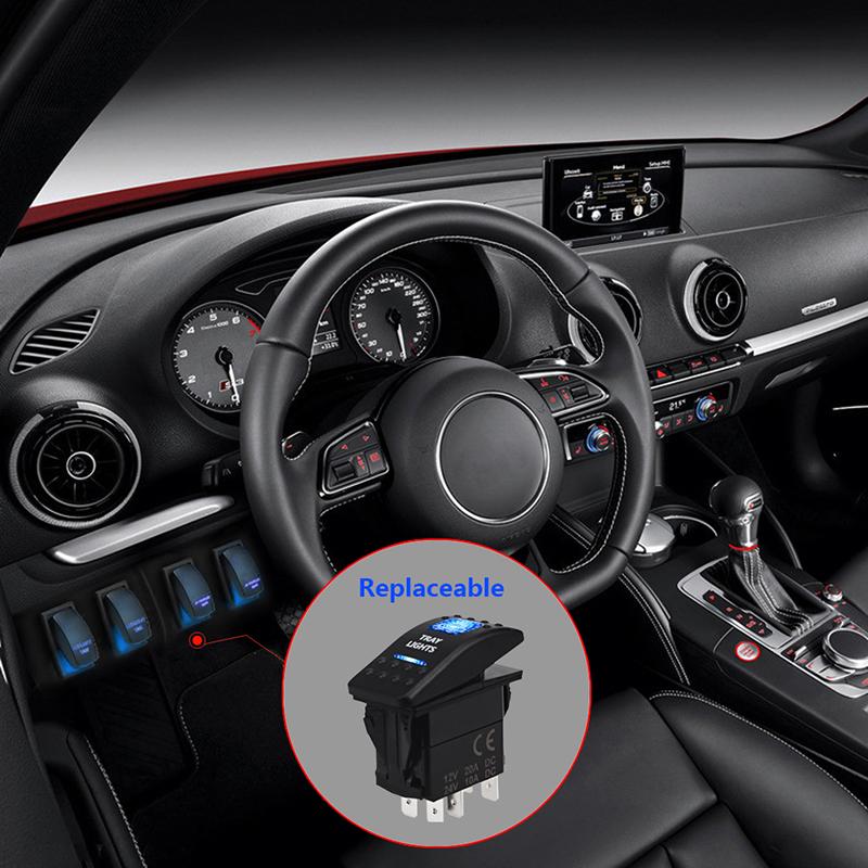 12V 24V Car Boat Rocker Toggle Switch Waterproof ON/OFF 5 Pin Latching Marine Push Button led light bar rear light reverse light Battery Switches5