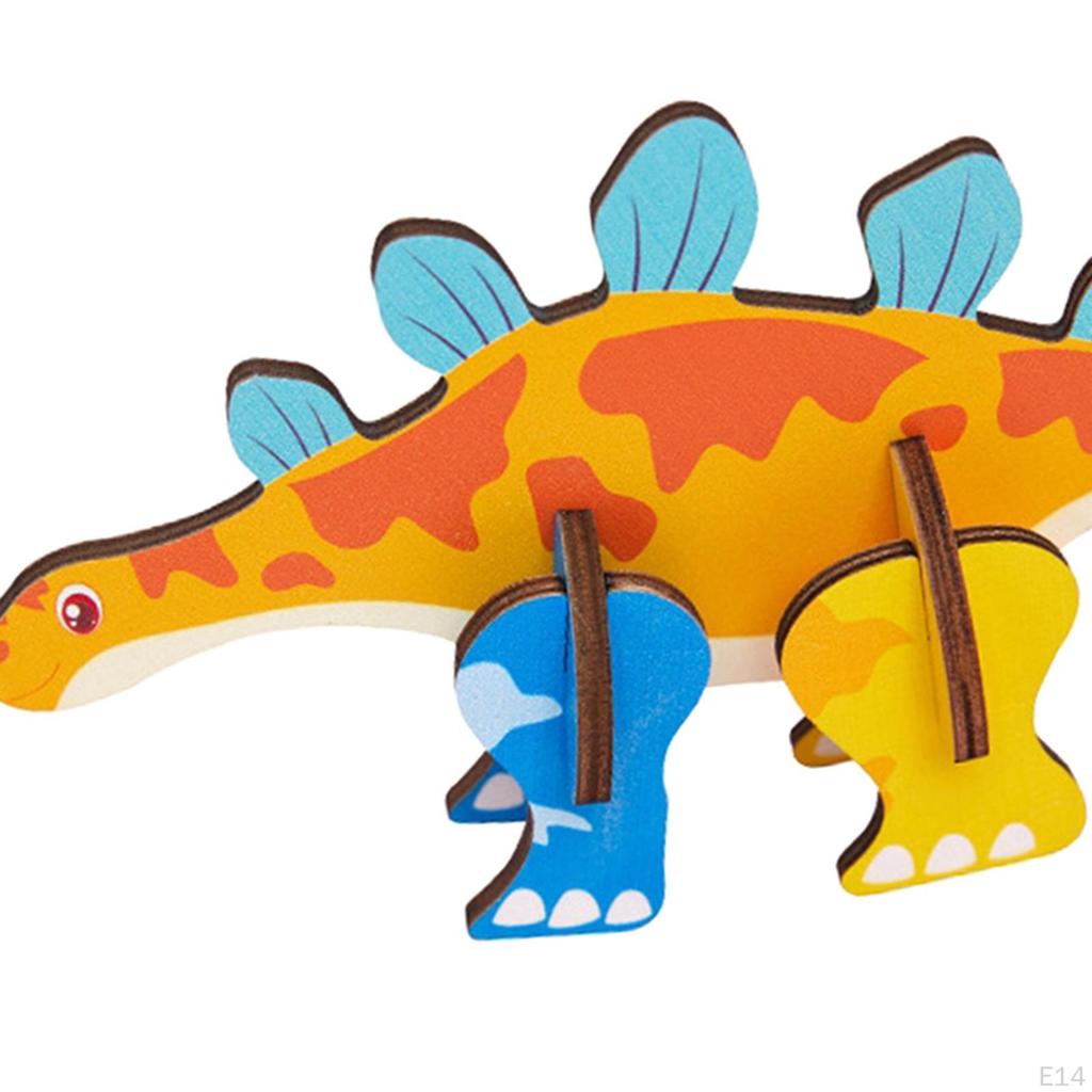 3D Cartoon Wooden Insert Puzzle DIY Toy Model for Toddler Girls Boys Children Birthday Gifts