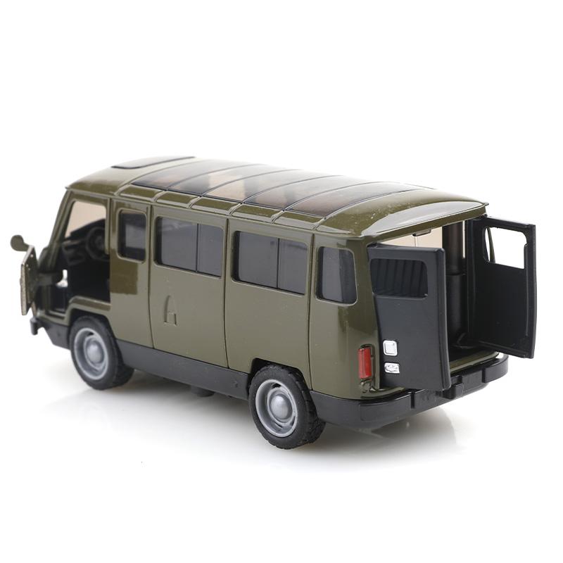 (Bagged) 1/36 scale replica UAZ-452 three-door vintage pullback van, die-cast metal, boy's toy, self-developed simulation.