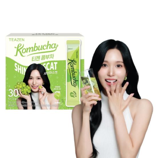 Teazen Kombucha 30 Sticks TWICE Fotokarten Edition | Koreanisches Getränkepulver mit zufälliger Fotokarte