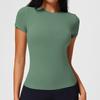 American front shoulder sports T-shirt female slim fit fitness top breathable high elastic running yoga clothes short sleeves