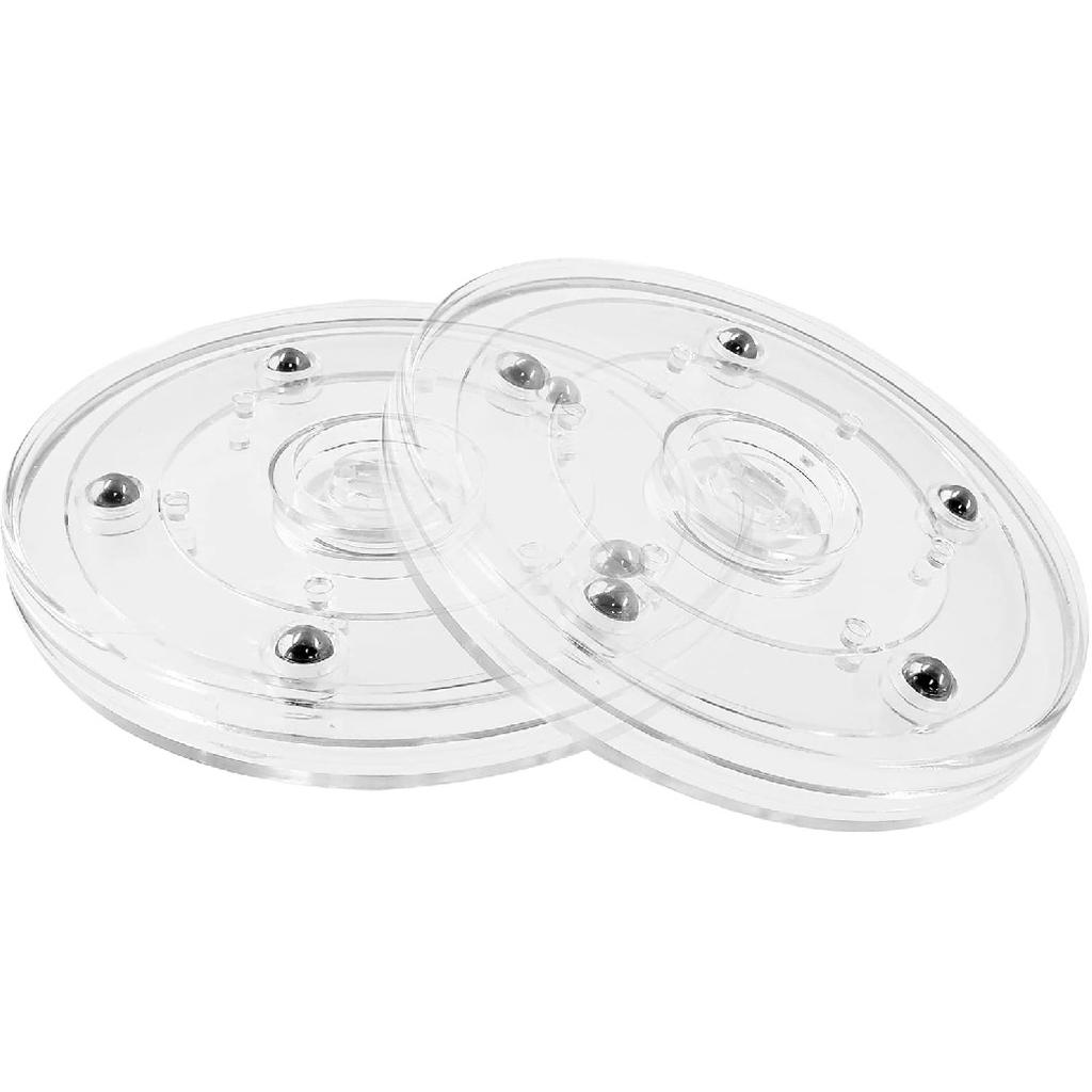 Bivethoi 6 Inch Mini Turntable - Clear Rotating Tray, Acrylic Ball Bearing Turntable Plate for Kitchen, Spice Rack, TV, Laptop, Computer Monitor