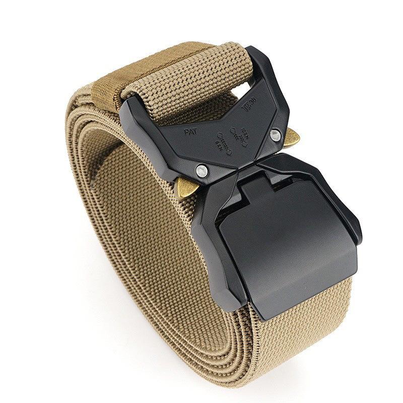 Double Quick Release Alloy Buckle Nylon Waistband Men's Belt