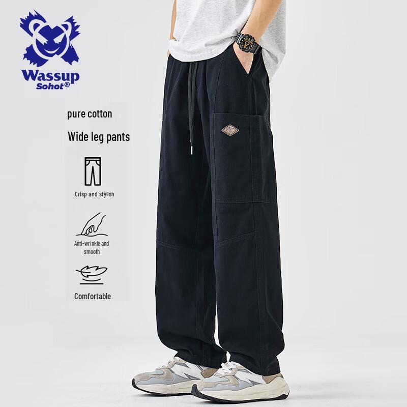 Wassup Sohot Men's American Style Loose Straight Workwear Cargo Pants