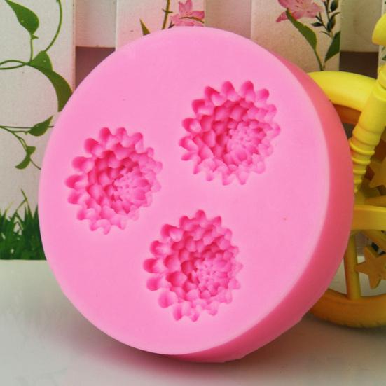 Baking Mold 3 Cavities DIY Handmade Pinecone Sunflower Flower Candle Mould for Bakery