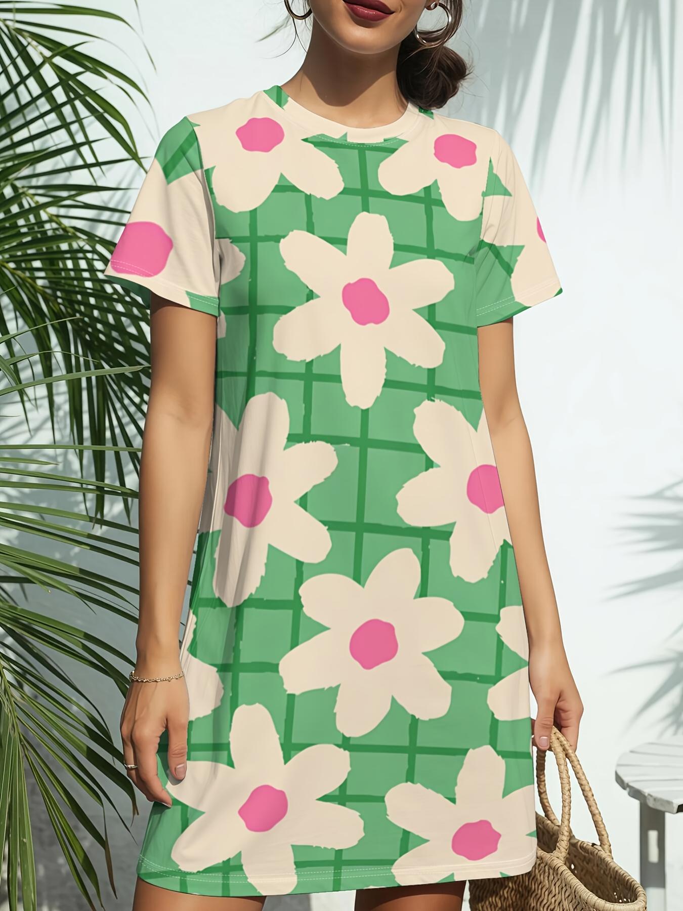 

Women s Short Sleeve T-Shirt Dress with Round Neck - Casual -Line Dress Suitable for Daily Wear. Dates ; Birthday Gifts Spring Summer Blouse Dress R 5XL дубильная кора