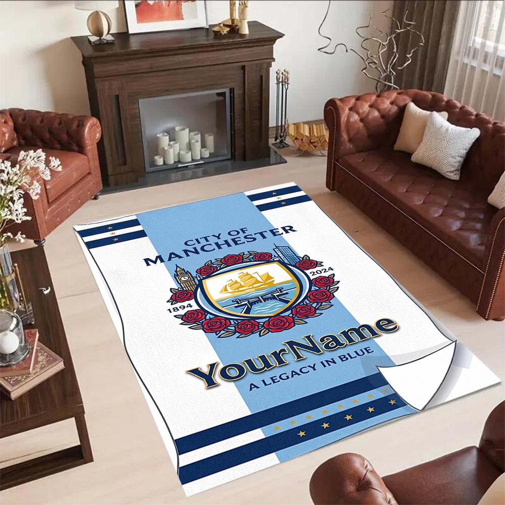 Manchester City 6 Personalized Text Carpet Design for Dormitory Study Room Living Rooms Decorate Room Anti-slip Rug Decorate Offices