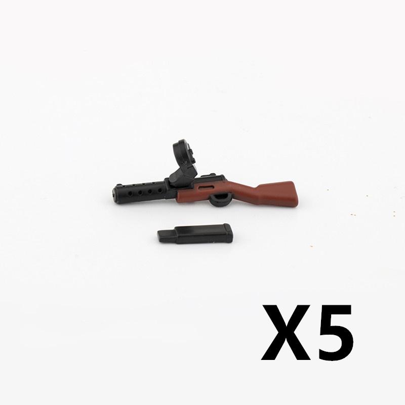 5/10 WW2 Soldier Weapons Building Block Two-color Printing Machine Rifle Submachine Sniper Guns Military Accessories Block Bricks C238