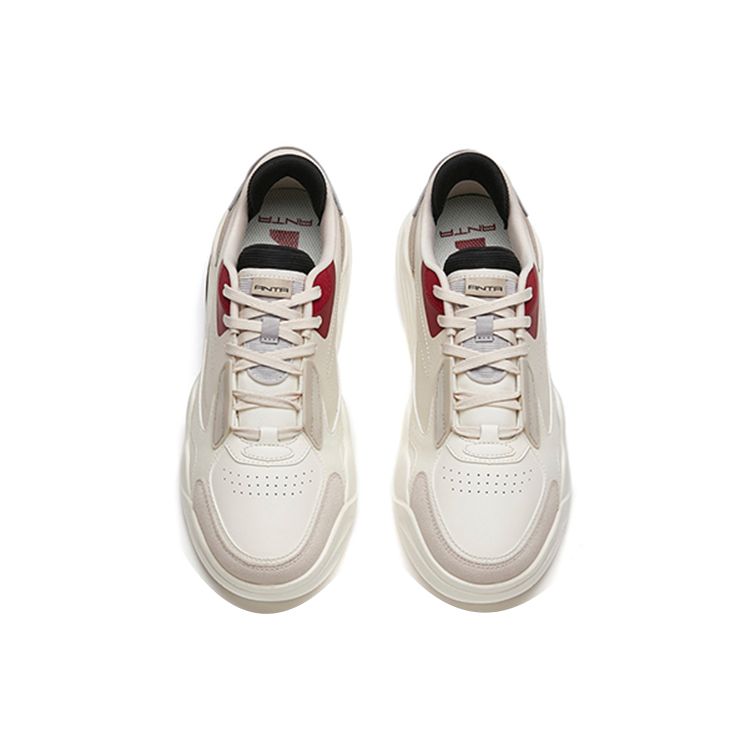 Anta Casual Leather Low-Top Sneakers Men Sneakers White Gray 112148092R-4