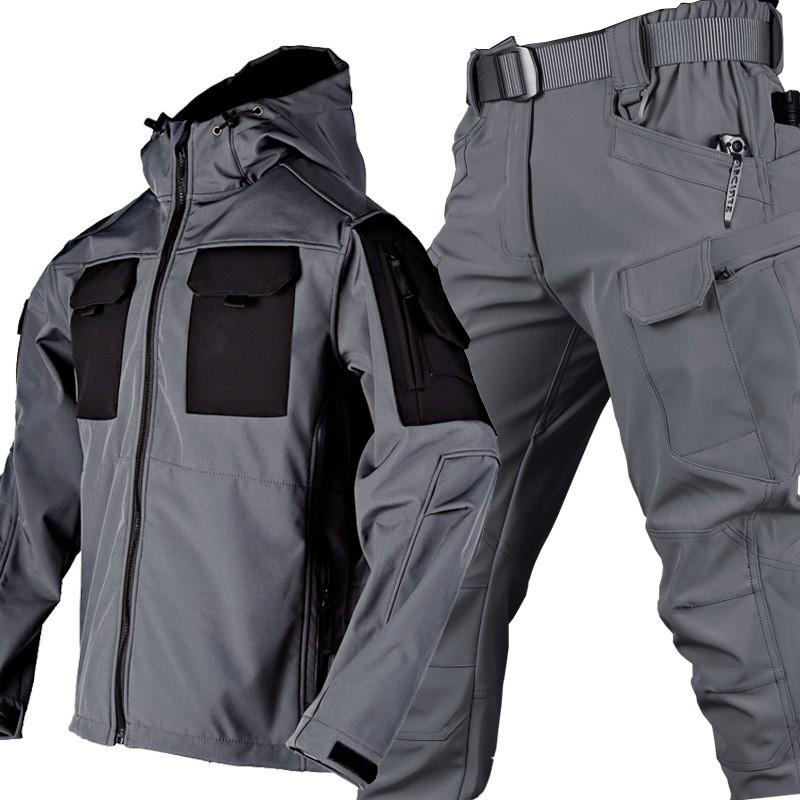 Beetle Invaders Soft Shell Suit Men's Multi-functional Pocket Camouflage With Velvet Thick Outdoor Wear