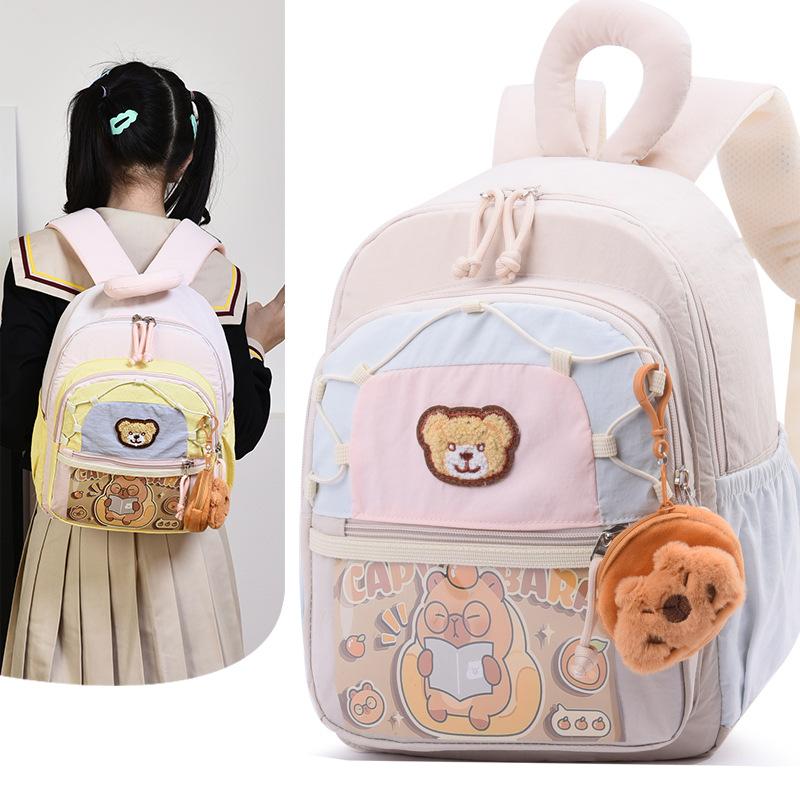 Schoolbag Korean Version Fashion Contrasting Color Boys and Girls Backpack Kindergarten Primary School Bag 1011 New Children's Small Backpack