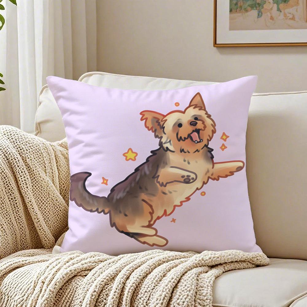 NICE CUTE Yorkshire Terrier dog Cushion Cover Pillowcase Antidustmite living Room Sofa Decor Cushion Room