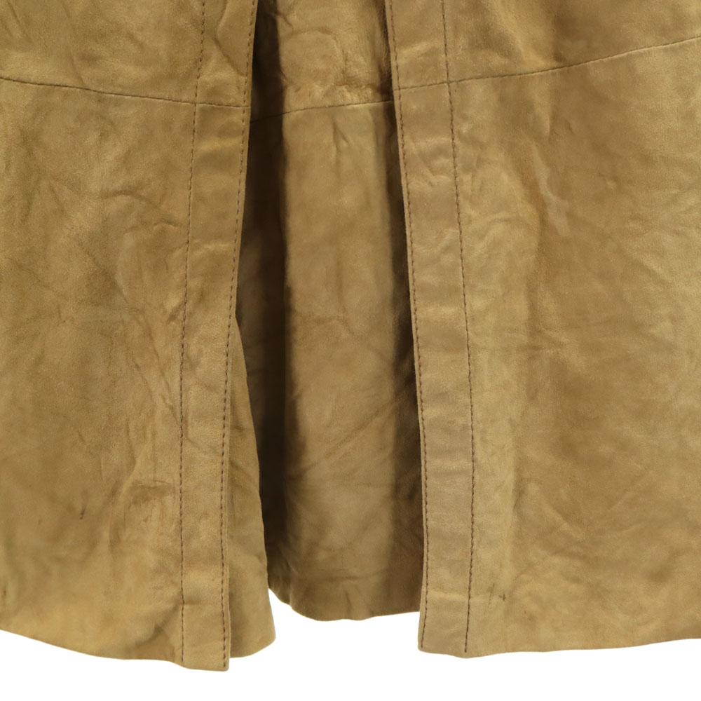 S Max Mara Midi length Suede leather skirt 36 Beige brown Women Used