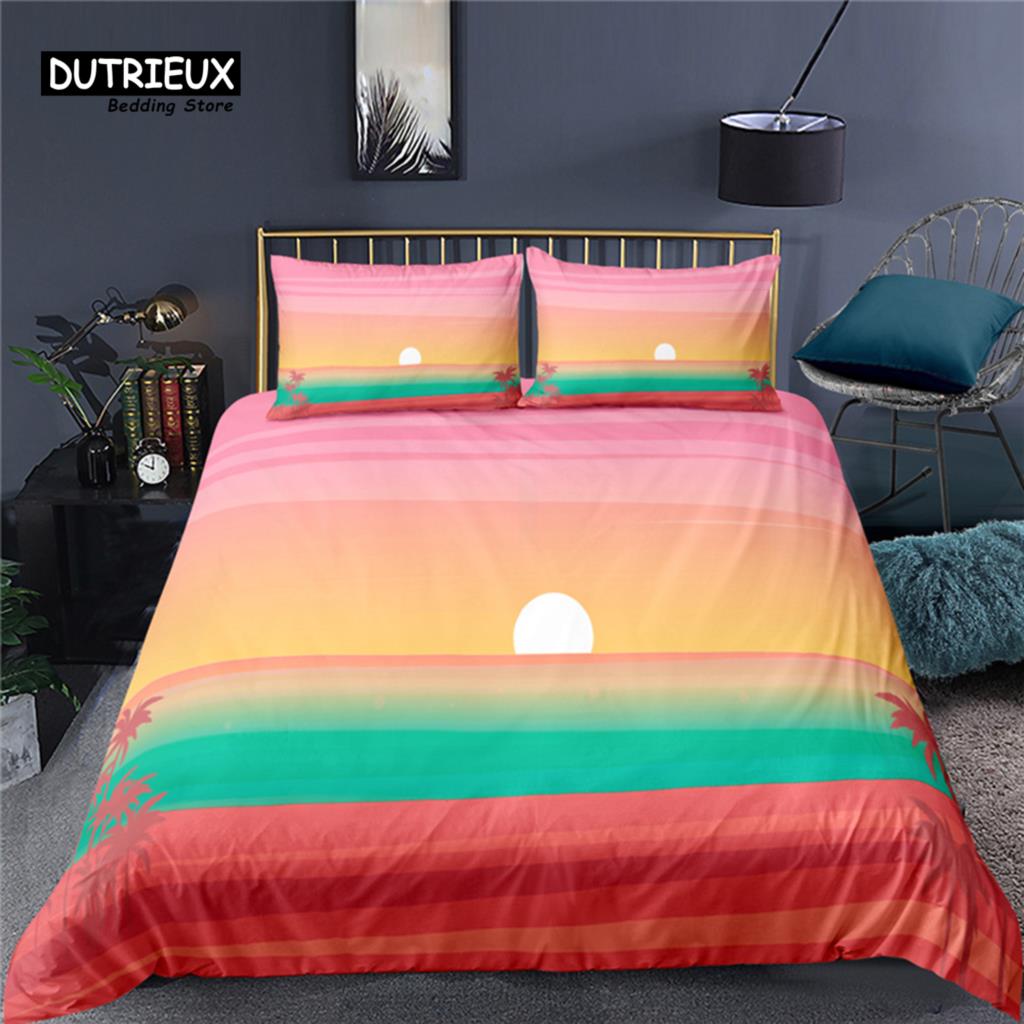 Luxury 3D Beautiful Sunrise Print Home Living Comfortable Duvet Cover Pillowcase Kid Bedding Set Queen And King Eu/Us/Au/Uk Size