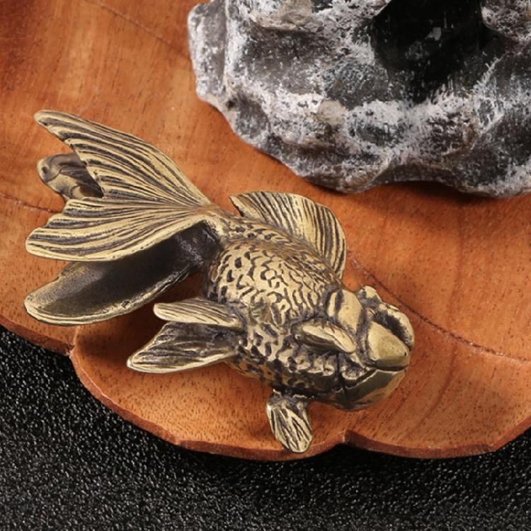 Metal Sturgeon Fish Miniature Figurine Antique Animal Sculpture Decorative Art Piece Ornament for Shelf Desk Gifting