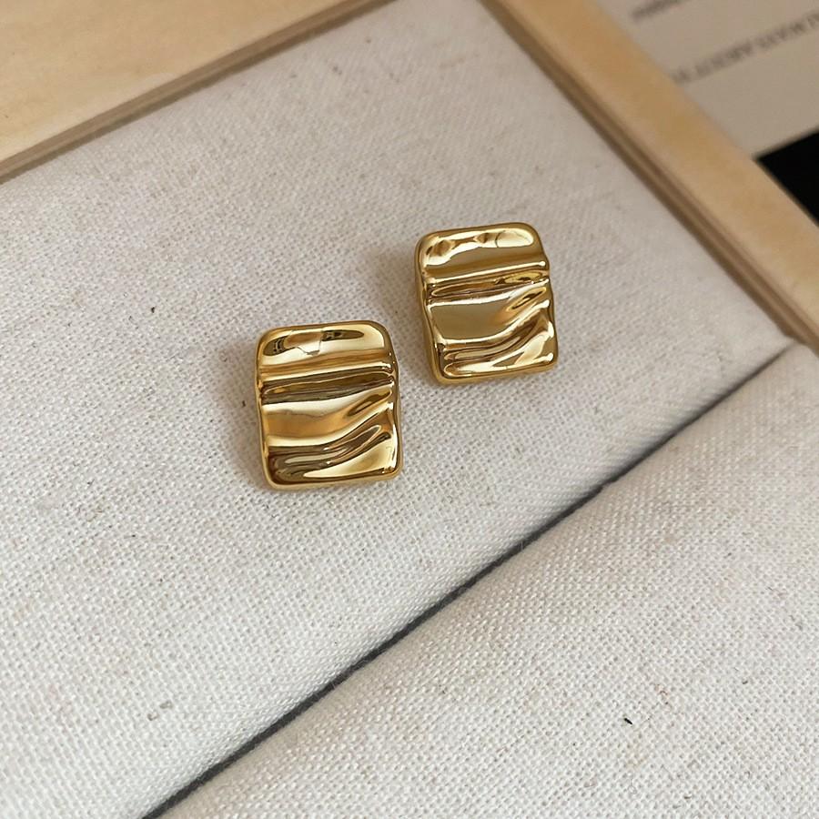 Metal Irregular Earrings European and American Retro Temperament Versatile Earrings Earrings