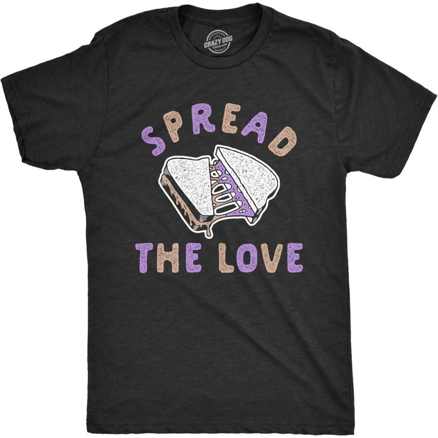 

Mens Spread The Love T Shirt Funny Peanut Butter Jelly Sandwich Graphic Tee for Guys XXXXXL різнокольоровий