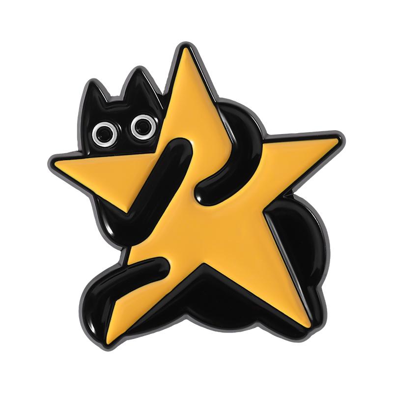 Black Cat Christmas Tree Enamel Pin Xmas Stocking Star Cute Animal Holiday Kitten Brooches Lapel Badge Jewelry Gifts for Friends
