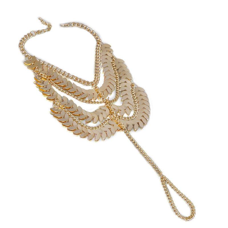 a pair of Personalized retro multi-layer pendant tassel ankle chain, exotic style for girls with feet, cosplay court style, ins high heels decoration