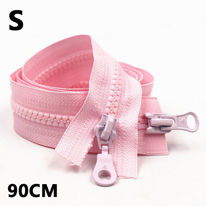 70/90cm 5# Resin Zipper Double Slider Zip For Down Jacket Clothes Bags Sewing Accessories Open-End Zippers Repair Accessory