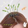 100 Pcs Bean Sprout Hair Clips Plant Hairpins Anti-slip Fake Leaf Funny Shape Long Green Sprout Decor Adult Children Hair Decoration Hair Clips