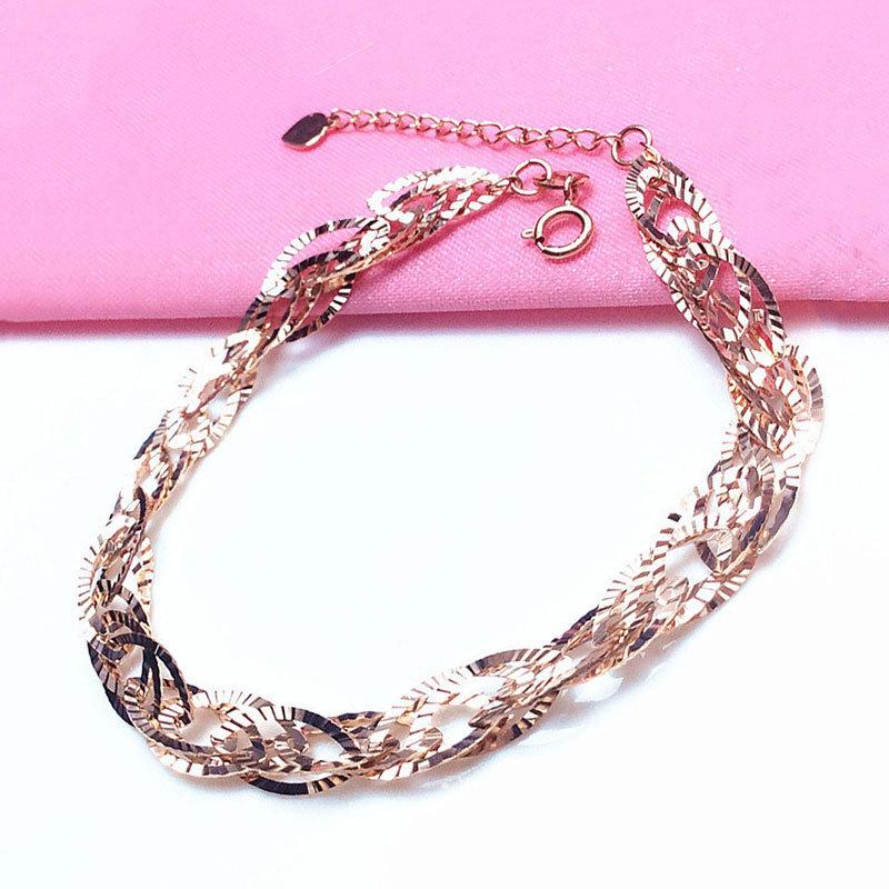 Purple Gold-Plated Rose Gold Shiny Ring Ring Ring Bracelet Simple Fashion Colored Gold Jewelry High Sense