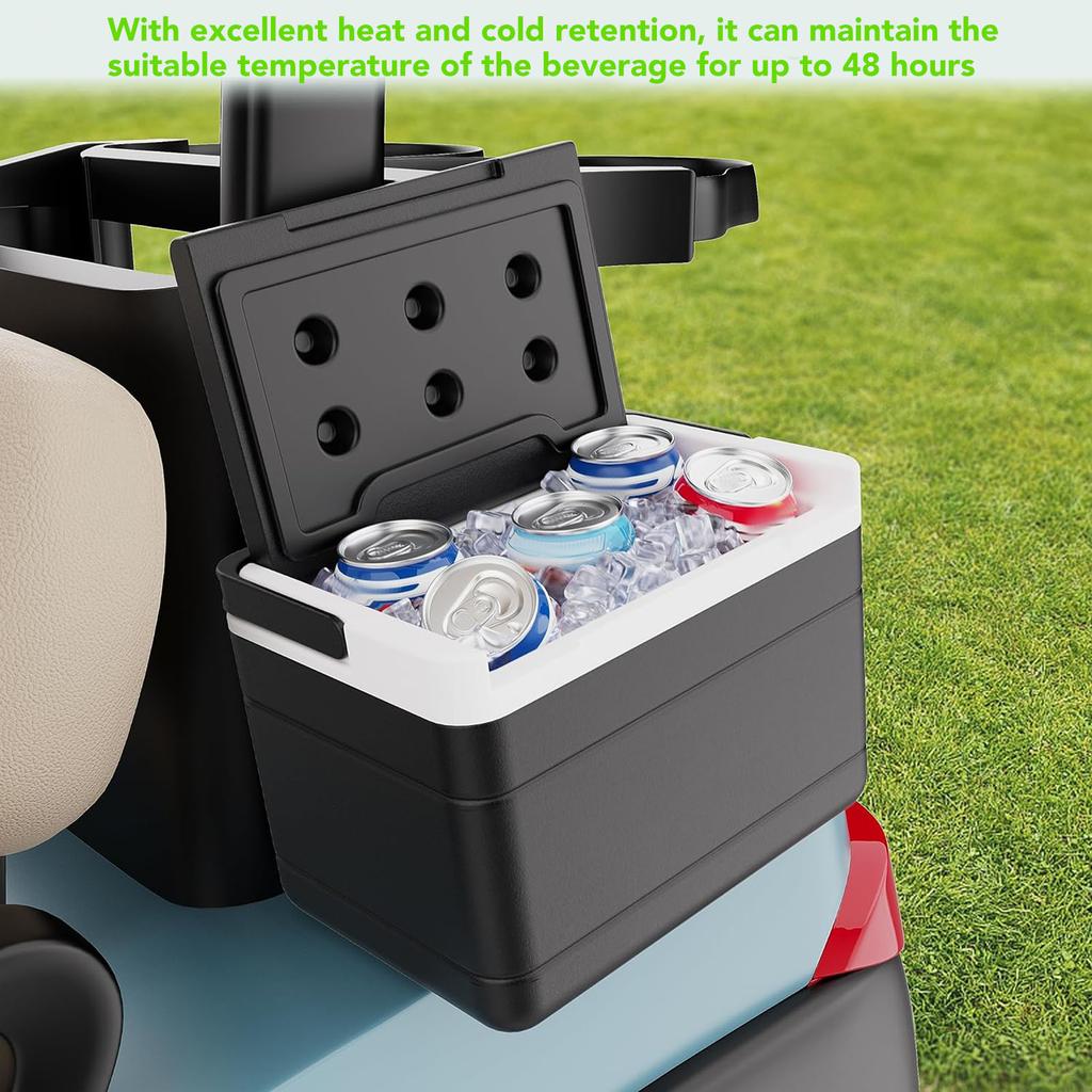 Golf Cart Ice Cooler with Mounting Bracket Kit 6L Capacity Portable Universal Fit Replacement for E‑Z‑GO Golf Cart