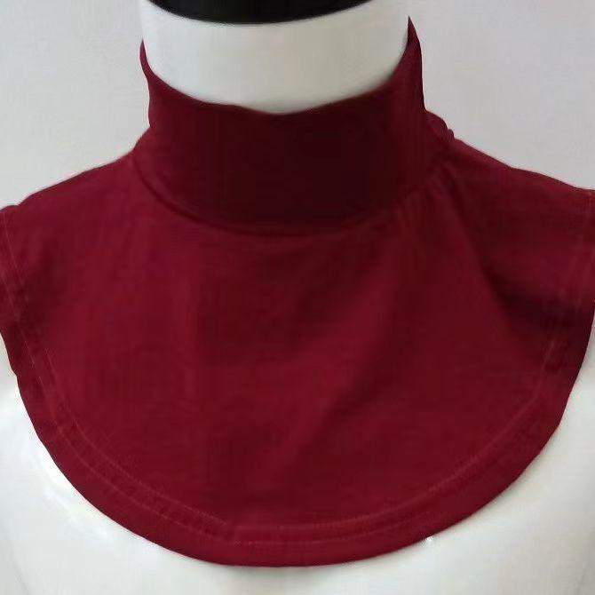 Korean Style Women's Cotton Turtleneck False Collar for Casual Layering - Autumn/Winter/Spring