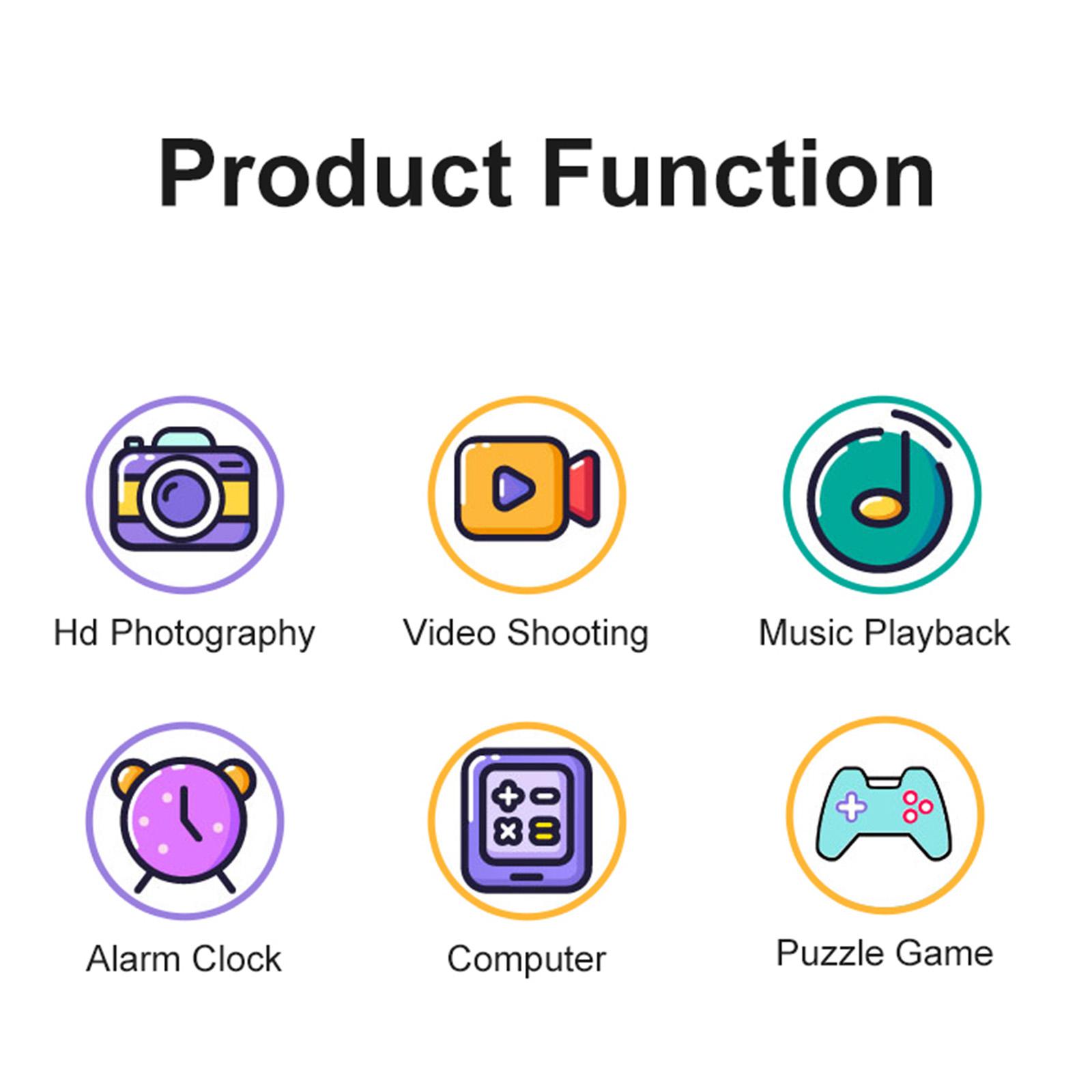 

AC100 Cartoon Pattern 2.8-inch Touch Screen Kids Camera Game Music Alarm Clock HD Video Recorder Purple