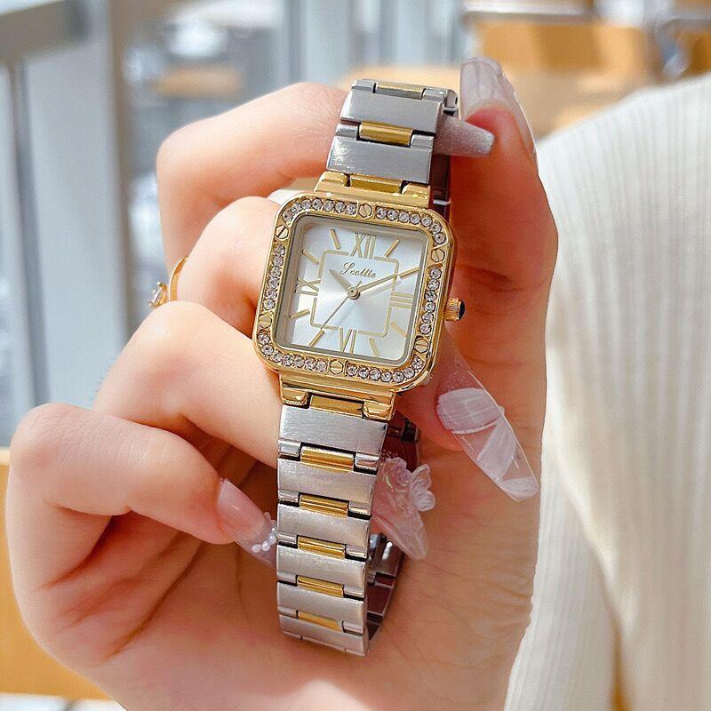 9658B Watch Women'S Steel Belt Square Women'S Watch Gold Watch Xiaohongshu