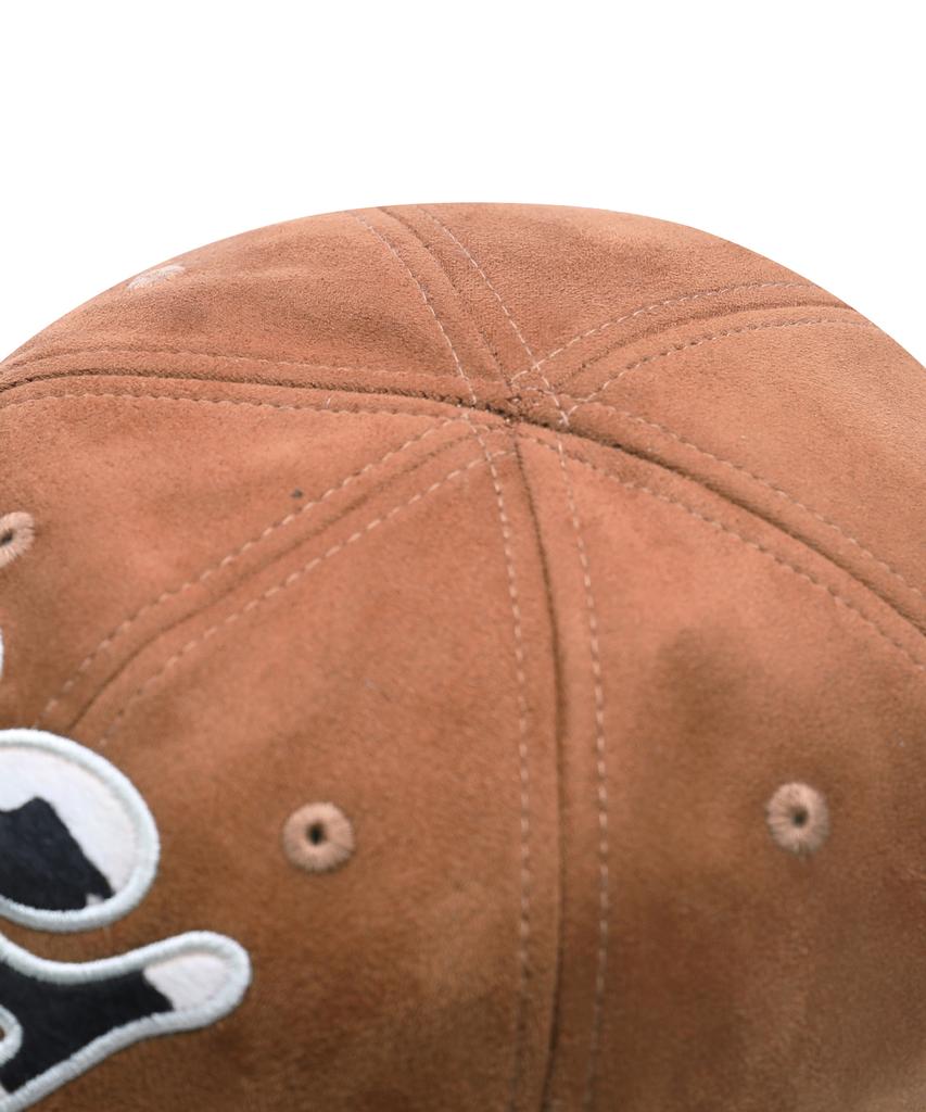 GLACK Gc073 Hairy Applique Suede Ball Cap (Brown)