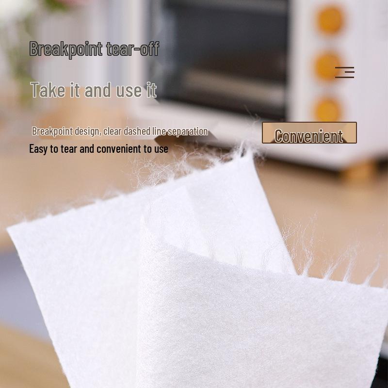 Bamboo Fiber Disposable Dual-Use Kitchen Wipes, Scouring Pads, Dishwashing Towels, and Cloths for Dry and Wet Use.