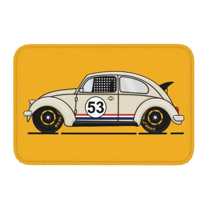 Classic Racing Car Herbie 53 Doormat Anti-Slip Entrance Kitchen Bathroom Door Floor Mats Garden Rug Carpet Footpad