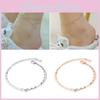 Trendy And Sophisticated Titanium Steel Anklet Geometric Shape Steel Color Foot Accessory